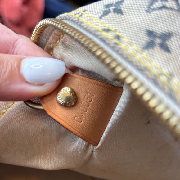 Louis Vuitton Leather Monogram Marie Hand Blue Dome Boston Bag - Picture 15 of 15